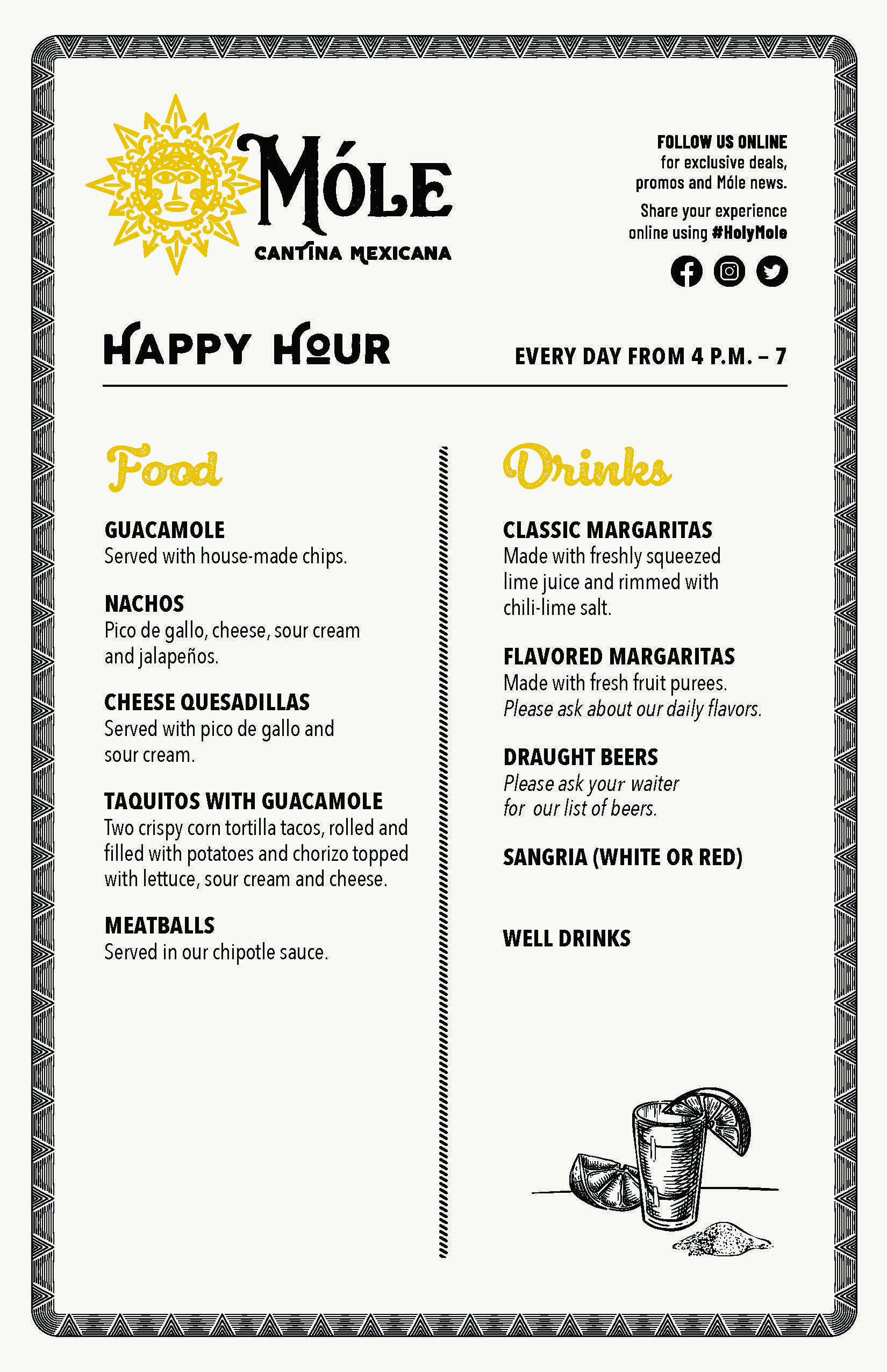 Mole Cantina Menu 10 30 25 Happy Hour No price Page 1